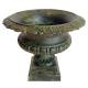 Vase Vasque Chambord Jardinière de Pilier Pot de Fleur Décoratif en Fonte Verte 27,5x31x31cm