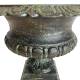 Vase Vasque Chambord Jardinière de Pilier Pot de Fleur Décoratif en Fonte Verte 27,5x31x31cm