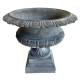Vase Vasque Chambord Jardinière de Pilier Pot de Fleur Décoratif en Fonte Grise 27,5x31x31cm