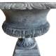 Vase Vasque Chambord Jardinière de Pilier Pot de Fleur Décoratif en Fonte Grise 27,5x31x31cm