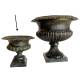 Vase Vasque Chambord Jardinière de Pilier Pot de Fleur Décoratif en Fonte Verte 27,5x31x31cm