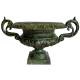 Grand Vase Vasque Chambord Jardinière de Pilier Pot de Fleur en Fonte Verte 47,5x55,5x80cm