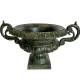 Grand Vase Vasque Chambord Jardinière de Pilier Pot de Fleur en Fonte Verte 47,5x55,5x80cm