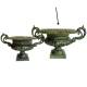 Grand Vase Vasque Chambord Jardinière de Pilier Pot de Fleur en Fonte Verte 47,5x55,5x80cm