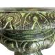 Grand Vase Vasque Chambord Jardinière de Pilier Pot de Fleur en Fonte Verte 47,5x55,5x80cm