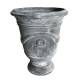 Vase Esprit Anduze Vasque Jardinière Pot de Fleurs Décoration Extérieure en Fonte Grise 40,5x40,5x51cm