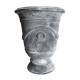 Vase Esprit Anduze Vasque Jardinière Pot de Fleurs Décoration Extérieure en Fonte Grise 40,5x40,5x51cm