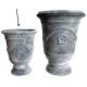 Vase Esprit Anduze Vasque Jardinière Pot de Fleurs Décoration Extérieure en Fonte Grise 40,5x40,5x51cm