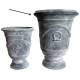 Vase Esprit Anduze Vasque Jardinière Pot de Fleurs Décoration Extérieure en Fonte Grise 55,5x55,5x71cm