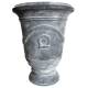 Vase Esprit Anduze Vasque Jardinière Pot de Fleurs Décoration Extérieure en Fonte Grise 55,5x55,5x71cm