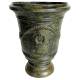 Vase Esprit Anduze Vasque Jardinière Pot de Fleurs Décoration Extérieure en Fonte Vert Anglais 55,5x55,5x71cm