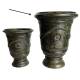 Vase Esprit Anduze Vasque Jardinière Pot de Fleurs Décoration Extérieure en Fonte Vert Anglais 55,5x55,5x71cm