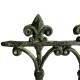 Bordure de Jardin Bordurette Grille Victorienne Motif Fleurs de Lys en Fonte Patinée Verte 1x35x82cm