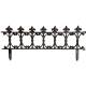 Bordure de Jardin Bordurette Grille Victorienne Motif Fleurs de Lys en Fonte Patinée Marron 1x35x82cm