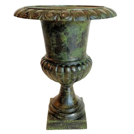 Grand Vase XXL Vasque Jardiniere en Fonte Vert Anglais Style Medicis Pot de Fleur 58x58x75cm