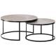 Lot de 2 Tables Basses Lucerne Athezza Table Gigogne en Métal Noir et Fonte d'Aluminium Couleur Laitonnée 45x87x87cm