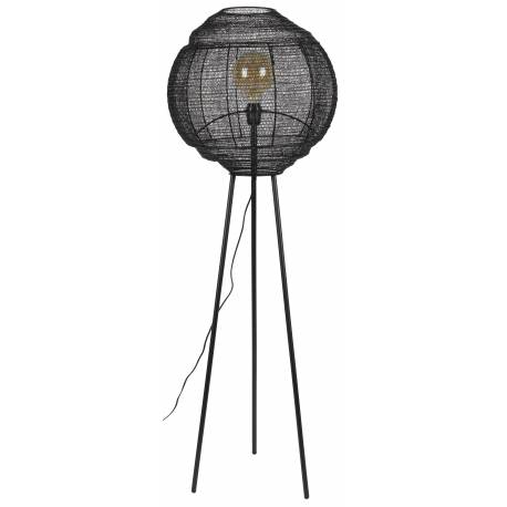 Lampadaire Meezan Dutchbone Luminaire Moderne Eclairage sur Pied en Métal Noir 48x48x143cm
