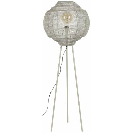 Lampadaire Meezan Dutchbone Luminaire Moderne Eclairage sur Pied en Métal Gris Sable 48x48x143cm