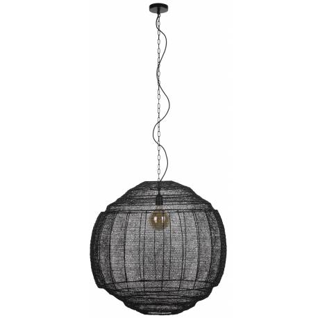 Suspension XL Meezan Dutchbone Luminaire Moderne Eclairage en Métal Noir 77x77x180cm