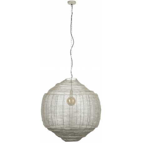 Suspension XL Meezan Dutchbone Luminaire Moderne Eclairage en Métal Gris Sable 77x77x180cm