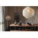 Suspension XL Meezan Dutchbone Luminaire Moderne Eclairage en Métal Gris Sable 77x77x180cm