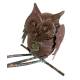 Mobile de Jardin Rotatif Tuteur Tige pour Plantes Motifs Chouette et Oiseaux à Planter en Métal Patiné Marron 23x85x156cm