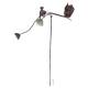 Mobile de Jardin Rotatif Tuteur Tige pour Plantes Motifs Chouette et Oiseaux à Planter en Métal Patiné Marron 23x85x156cm