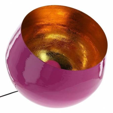 Lampe de Sol Sum Fuchsia Athezza Luminaire Eclairage d'Intérieur à Poser en Métal Fuchsia et Doré 48x50x50cm