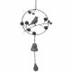 Clochette Oiseau Décoration à Suspendre Cloche de Jardin en Fonte Patinée Marron 6x24x70cm