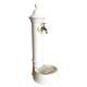 Fontaine à Poser Source en Fonte d'Aluminium Patinée Blanche avec Robinet Fonctionnel en Laiton 26x35x72cm