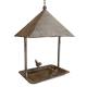 Bain d'Oiseau Mangeoire à Suspendre Nichoir Pagode Bain à Oiseau Chaîne Abreuvoir en Tôle et Fonte Couleur Grise 16,5x27x71cm