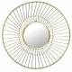 Miroir Soleil Glace Ronde Décoration Murale Moderne en Métal Doré 9x50x50cm