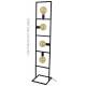 Lampadaire Vintage en Colonne Luminaire à Poser Eclairage 4 Ampoules en Métal Noir 30x30x140cm