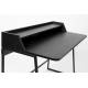 Bureau Giorgio Noir Woody Pupitre Moderne Secrétaire Console en Bois et Métal Noir 60x88x120cm