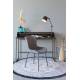 Bureau Giorgio Noir Woody Pupitre Moderne Secrétaire Console en Bois et Métal Noir 60x88x120cm