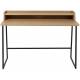 Bureau Giorgio Naturel Woody Pupitre Moderne Secrétaire Console en Bois Naturel et Métal Noir 60x88x120cm