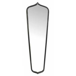 Miroir Vertical Glace Murale Décoration en Métal Patiné Gris Antique et Verre 3,5x25,5x89cm
