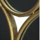 Miroir Triple à Poser Trio de Glaces Rondes Décoration en Métal Couleur Laitonnée et Noir 11x46,5x51cm