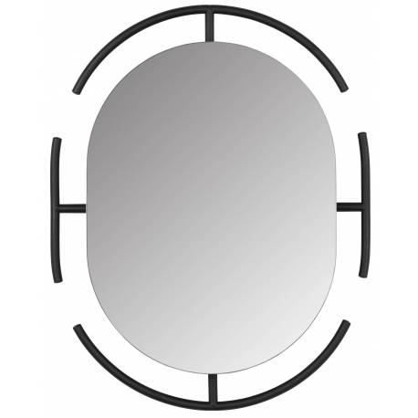 Miroir Emma Zuiver Glace Moderne Décoration Murale en Métal Noir et Verre Trempé 12x56x70cm