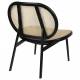 Fauteuil Spike Zuiver Siège de Salon Assise Moderne en Métal Noir et Cannage Rotin Naturel 70x78,6x84,1cm