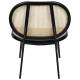 Fauteuil Spike Zuiver Siège de Salon Assise Moderne en Métal Noir et Cannage Rotin Naturel 70x78,6x84,1cm