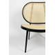 Fauteuil Spike Zuiver Siège de Salon Assise Moderne en Métal Noir et Cannage Rotin Naturel 70x78,6x84,1cm