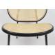 Fauteuil Spike Zuiver Siège de Salon Assise Moderne en Métal Noir et Cannage Rotin Naturel 70x78,6x84,1cm