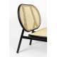 Fauteuil Spike Zuiver Siège de Salon Assise Moderne en Métal Noir et Cannage Rotin Naturel 70x78,6x84,1cm