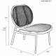Fauteuil Spike Zuiver Siège de Salon Assise Moderne en Métal Noir et Cannage Rotin Naturel 70x78,6x84,1cm