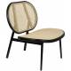 Fauteuil Spike Zuiver Siège de Salon Assise Moderne en Métal Noir et Cannage Rotin Naturel 70x78,6x84,1cm