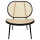 Fauteuil Spike Zuiver Siège de Salon Assise Moderne en Métal Noir et Cannage Rotin Naturel 70x78,6x84,1cm