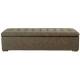 Banc Coffre Vatican Signature Coffre de Rangement Assise d'Appoint en Bois et Tissu Couleur Taupe 39x44x140cm