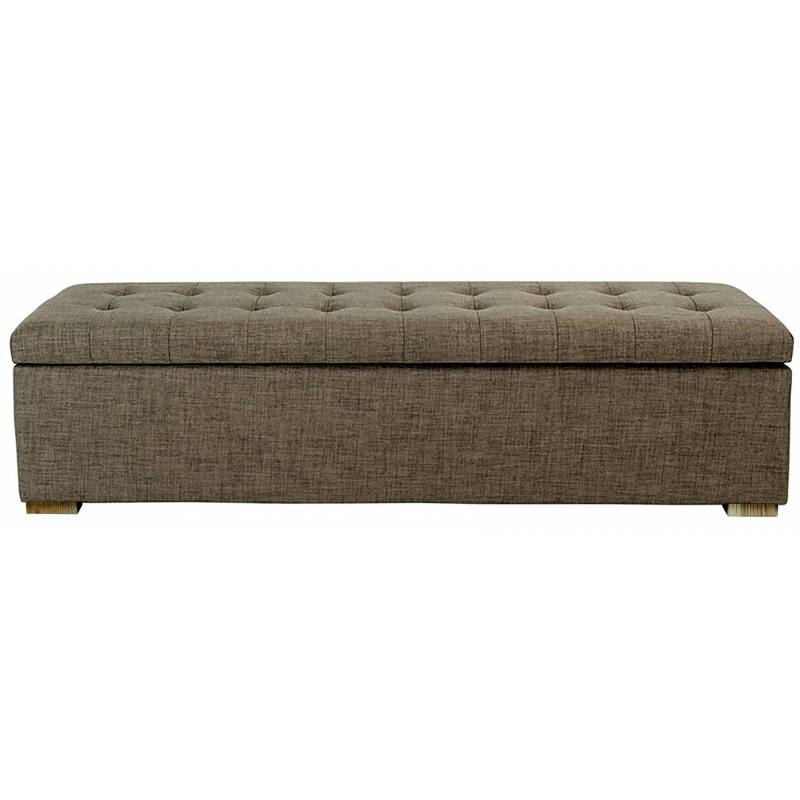 Banc coffre de rangement en simili blanc CONCIERTO