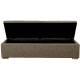 Banc Coffre Vatican Signature Coffre de Rangement Assise d'Appoint en Bois et Tissu Couleur Taupe 39x44x140cm